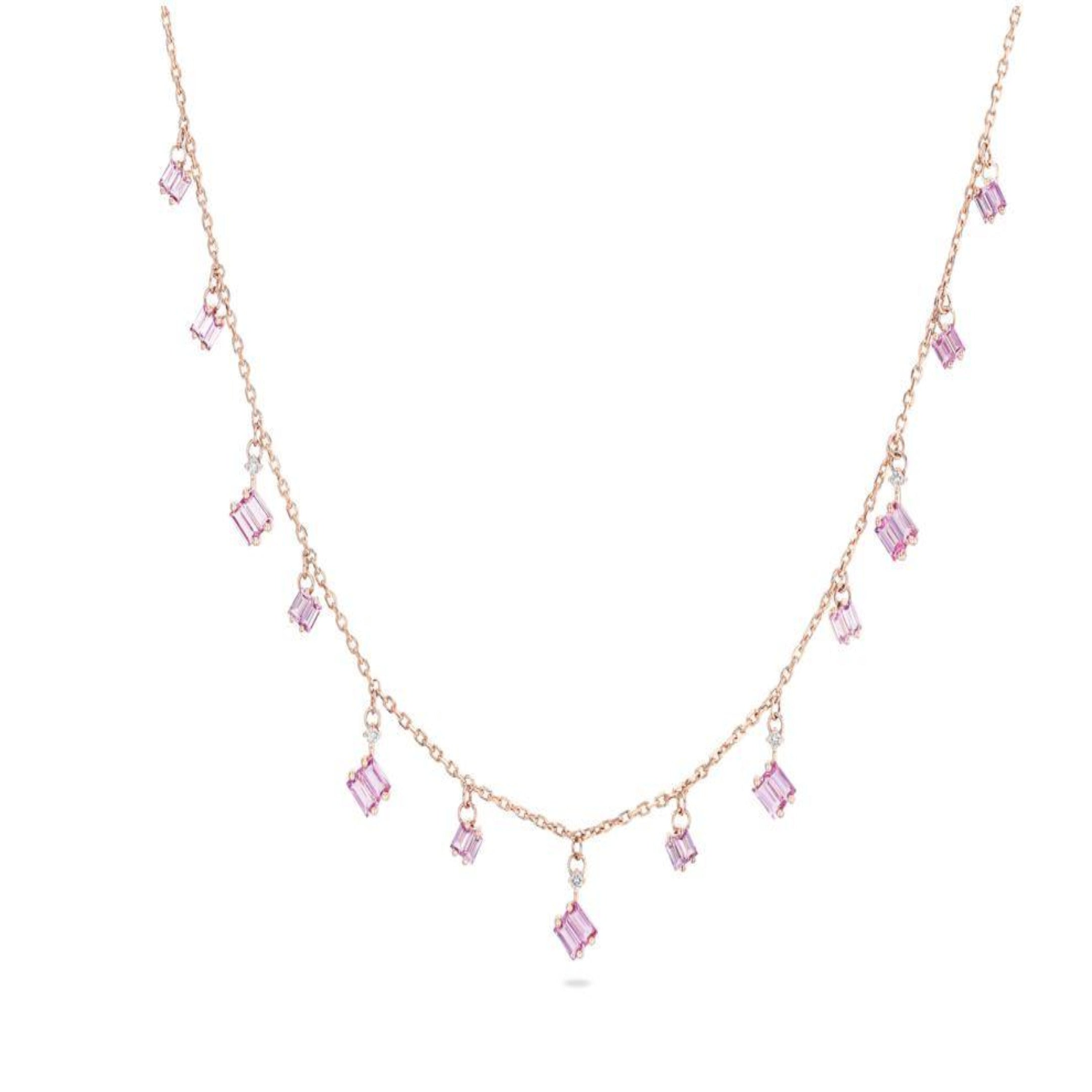Sapphire Cascade Dangle Necklace – Patet Gifts